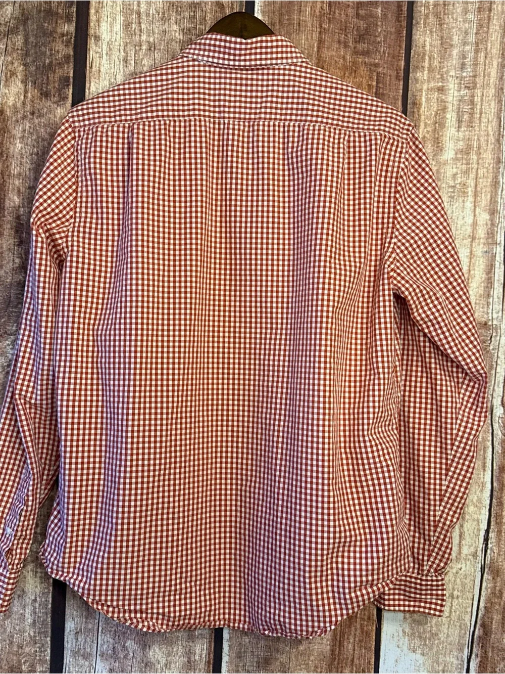 Lacoste Red and White Gingham Button-Down Shirt